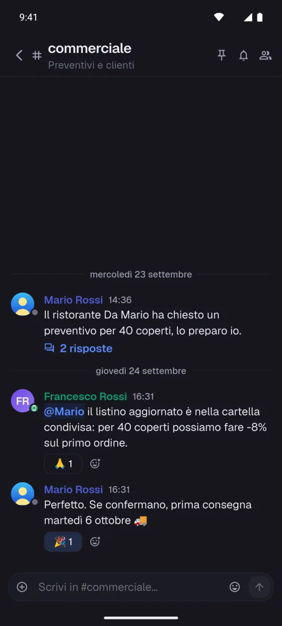 Un canale di FloQ su Android